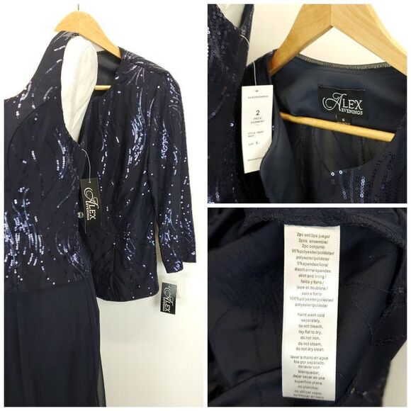 Alex Evenings 2pc Sequin Midi Dress with Jacket - Picture 9 of 9